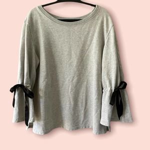 Sanctuary Sweatshirt, Gray, Pullover, 3/4 sleeve with black ties, XL